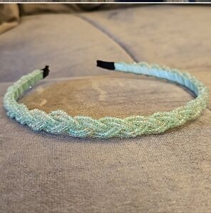 1/$5 or 3/$10 NWOT Light Mint Green Addorned Weave Braided Bead 1/2" Headband